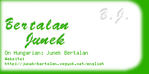 bertalan junek business card